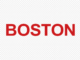 Bold red text spelling 'BOSTON' on a transparent background.